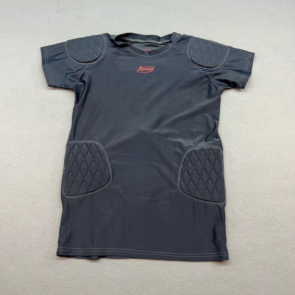 Adams Adult Small Padded Football Compression Shirt Charcoal Grey